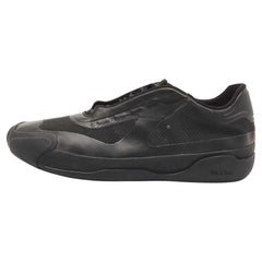 Prada Black Mesh and Rubber Low Top Sneakers Size 43.5