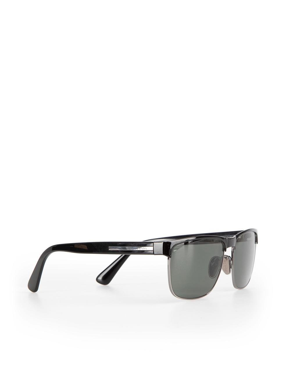 Prada Black Metal Pillow Frame Sunglasses In New Condition For Sale In London, GB