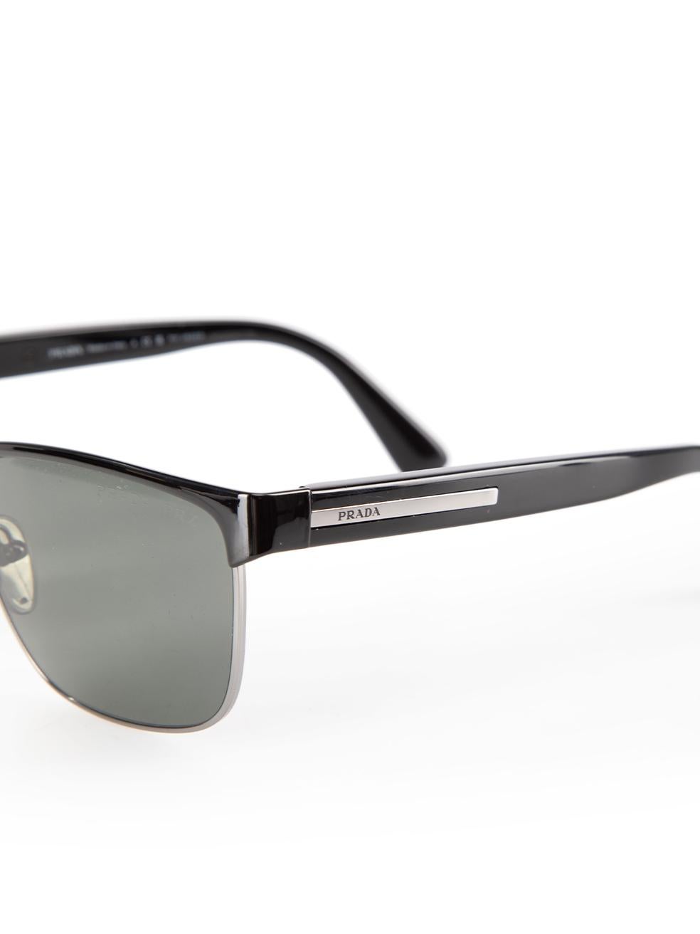 Prada Black Metal Pillow Frame Sunglasses For Sale 2