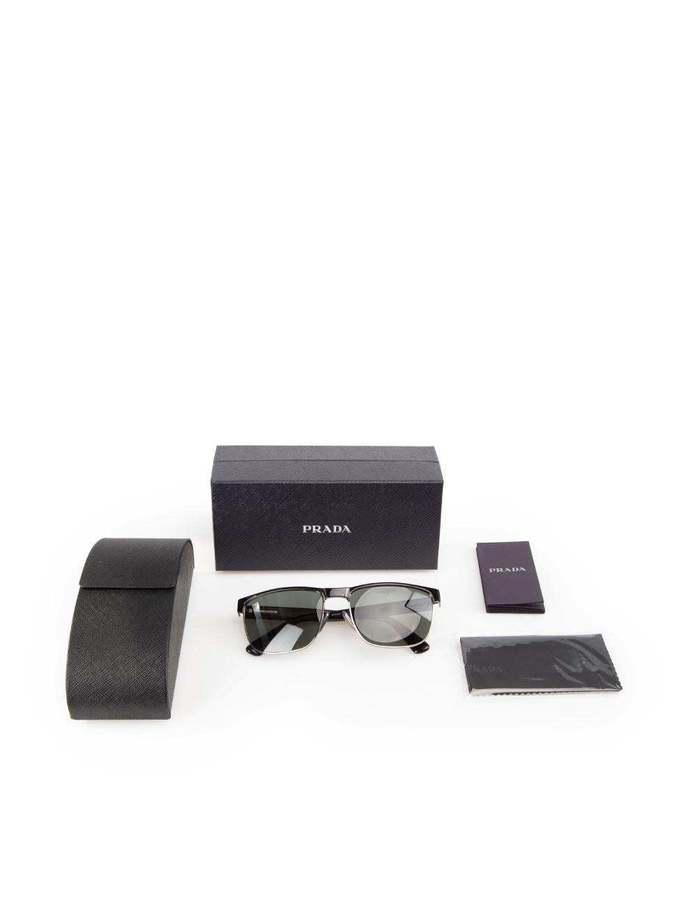Prada Black Metal Pillow Frame Sunglasses For Sale 3