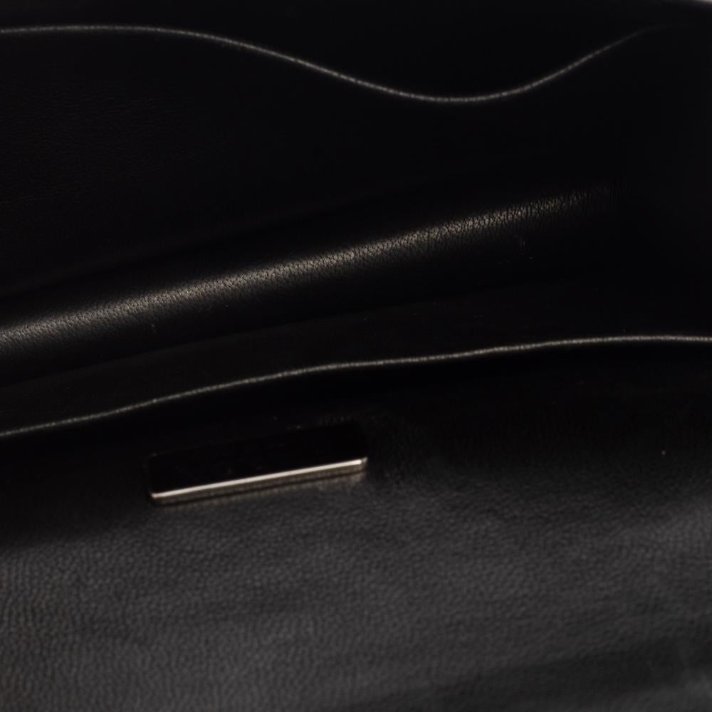 Prada Black/Metallic Saffiano Lux and Leather Cahier Shoulder Bag 5