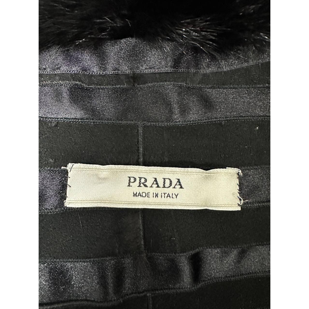 Prada Manteau en fourrure de vison noir - Taille IT42 en vente 1