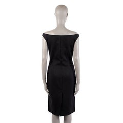 PRADA black modal BOAT NECK Sleeveless Cocktail Dress 44