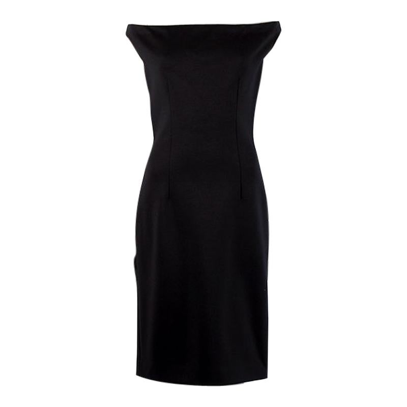 PRADA black modal BOAT NECK Sleeveless Cocktail Dress 44