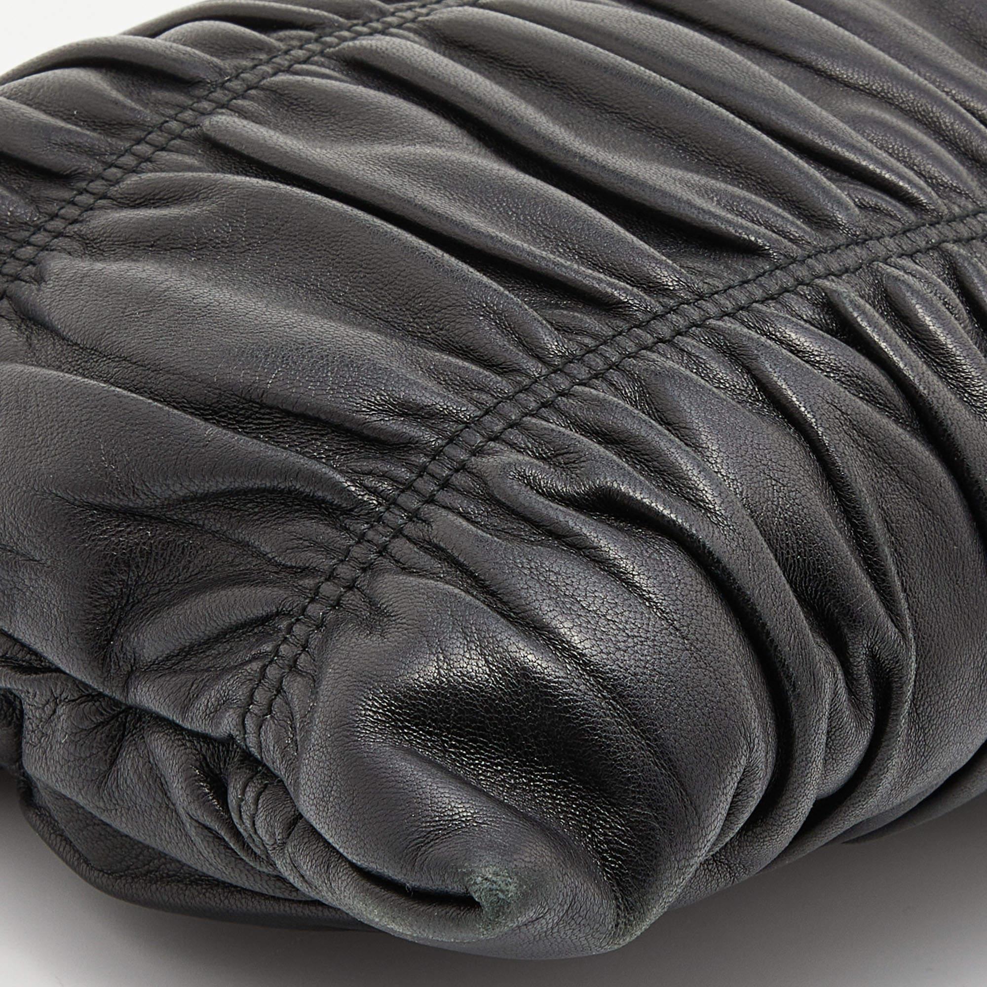 Prada Black Nappa Gauffre Leather Clutch 3