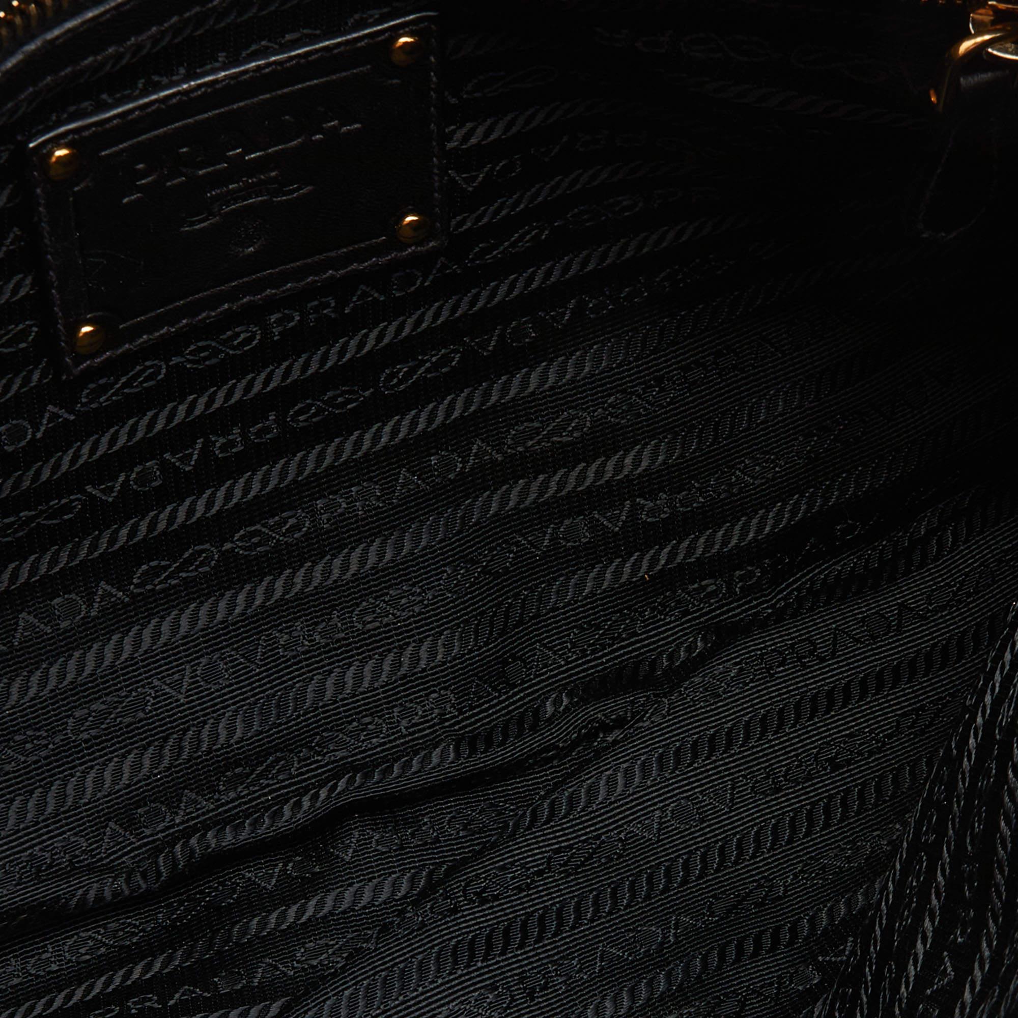 Prada Black Nappa Gauffre Leather Clutch 4