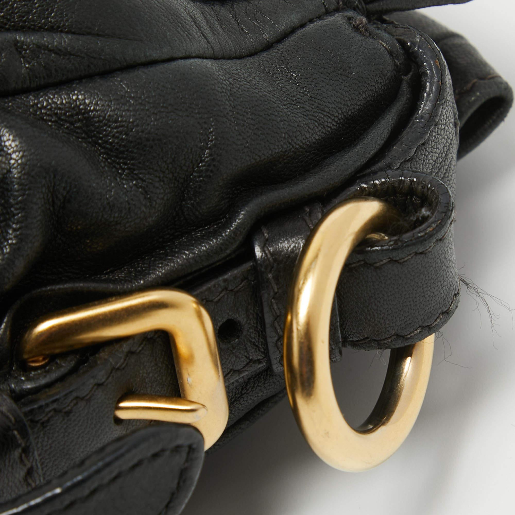 Prada Black Nappa Gaufre Leather Top Zip Tote 3