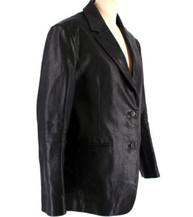 Prada Black Nappa Leather Jacket In Excellent Condition For Sale In London, GB