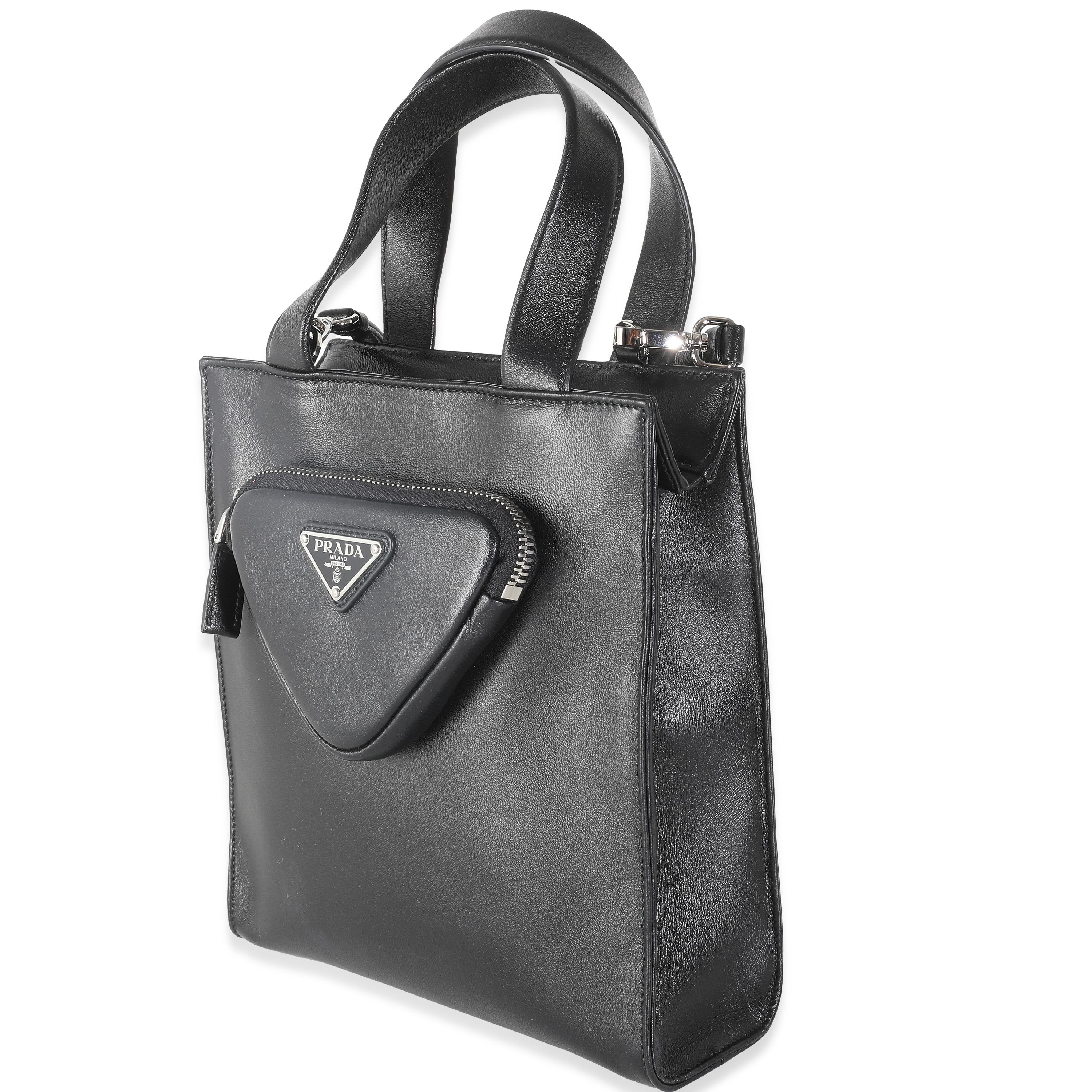 Women's or Men's Prada Black Nappa Small Triangle Pocket Tote For Sale