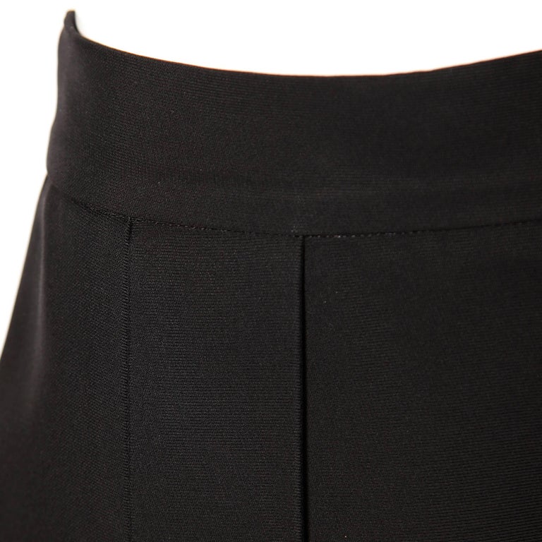 Prada Black + Navy Blue Color Block A-Line Skirt in a size 42 For Sale 1