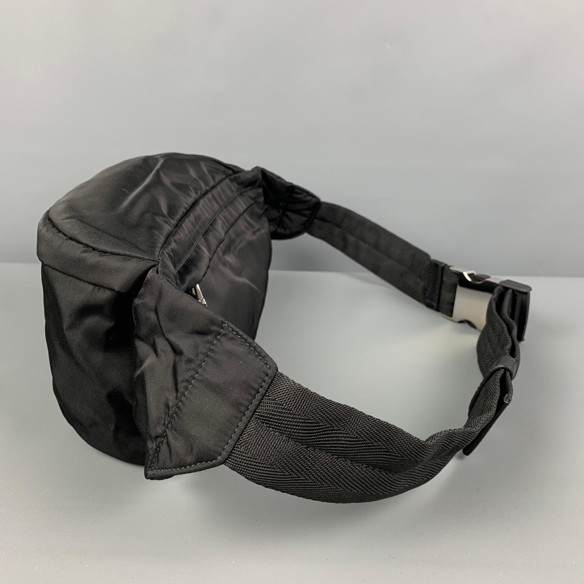 PRADA Black Neon Green Polyester Belt-Bag 1
