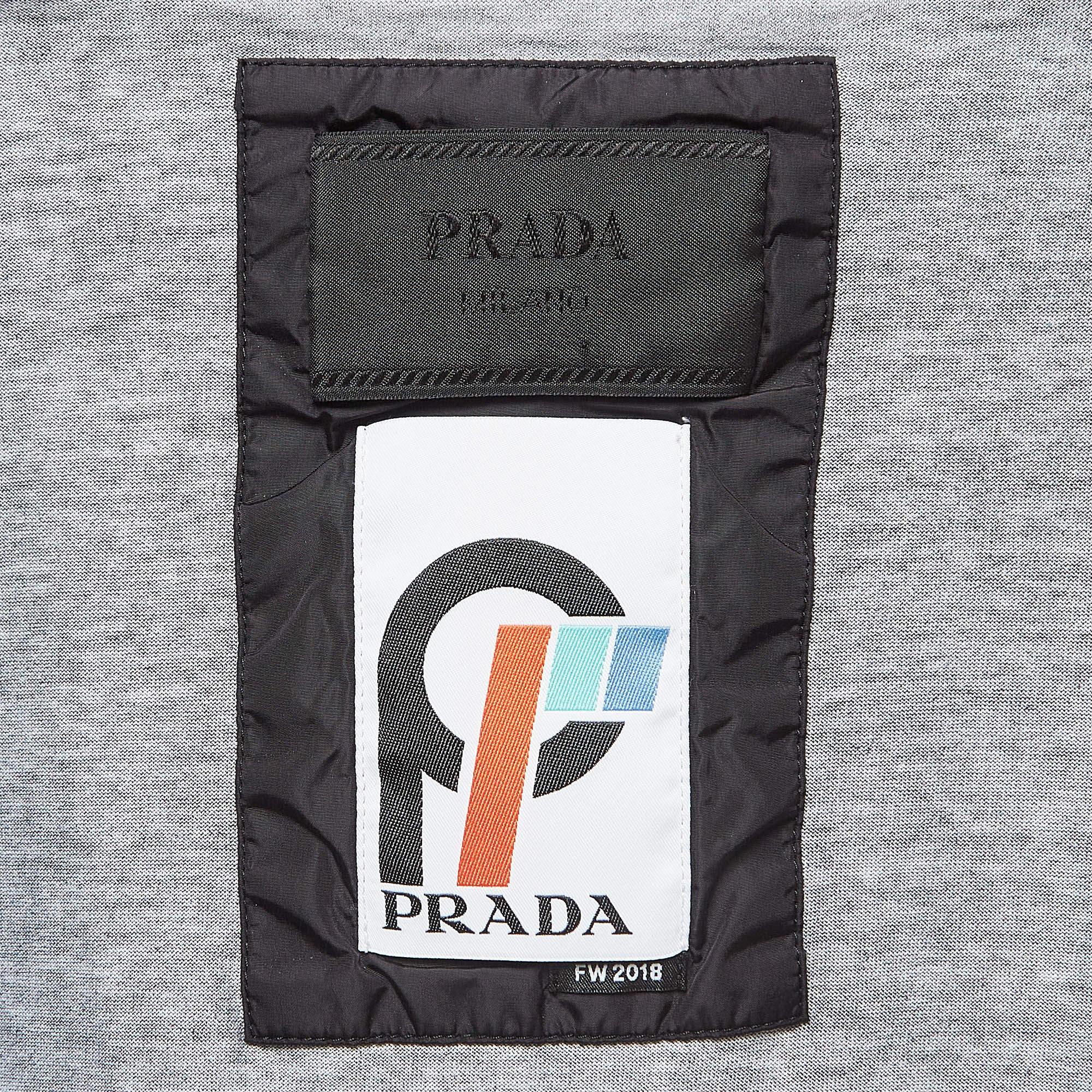 Men's Prada Black Neon Monkey Print Jersey T-Shirt L For Sale