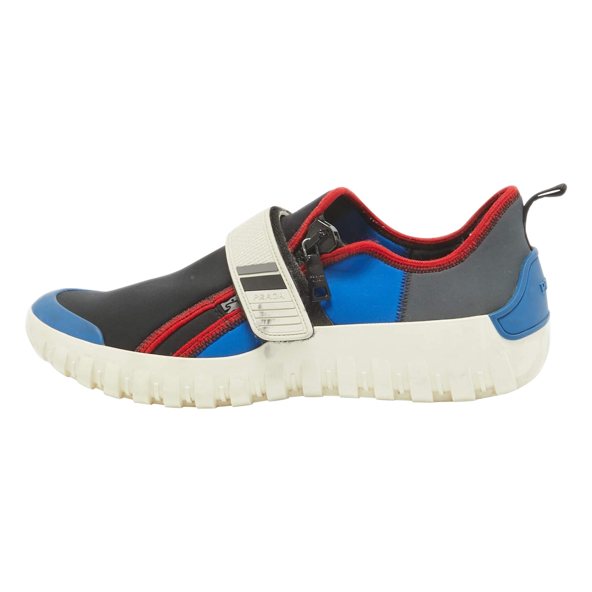 Prada - Baskets basses en néoprène et caoutchouc noir - Taille 43