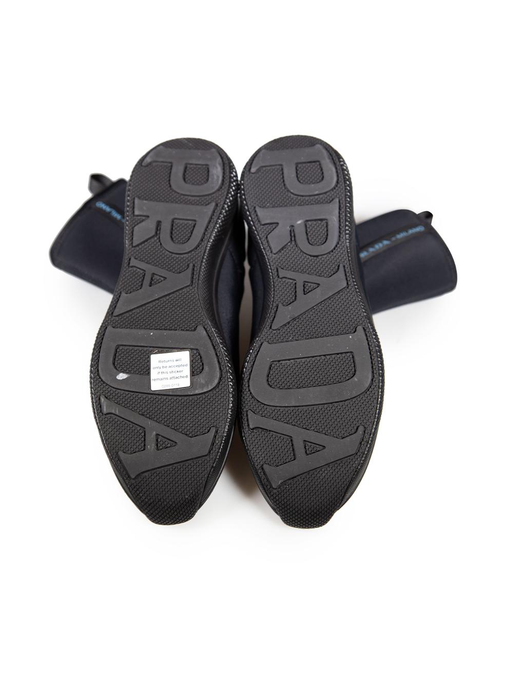 Women's Prada Black Neoprene Ankle Boots Size IT 36 For Sale