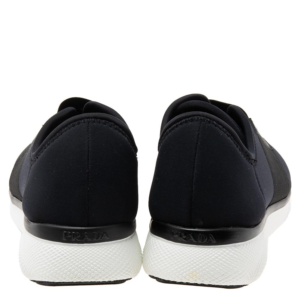 Prada Black Neoprene Slip-On Sneakers Size 39.5 2