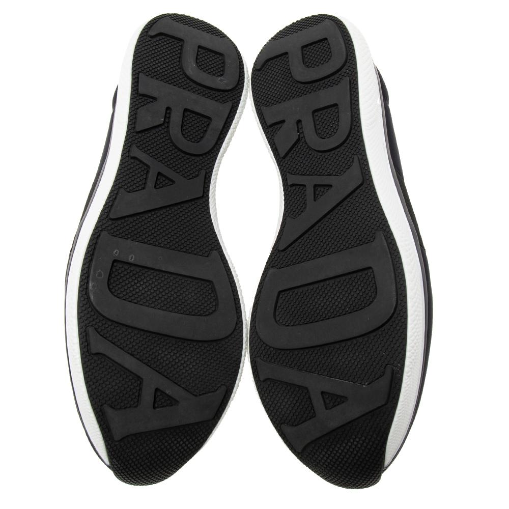 Prada Black Neoprene Slip-On Sneakers Size 39.5 3
