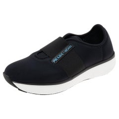 Prada Black Neoprene Slip-On Sneakers Size 39.5