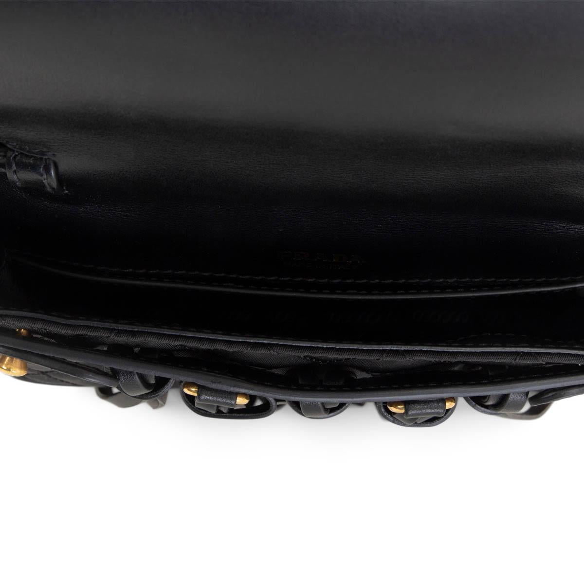 Women's PRADA black nylon 2017 FLORAL CORSAIRE Belt Bag For Sale