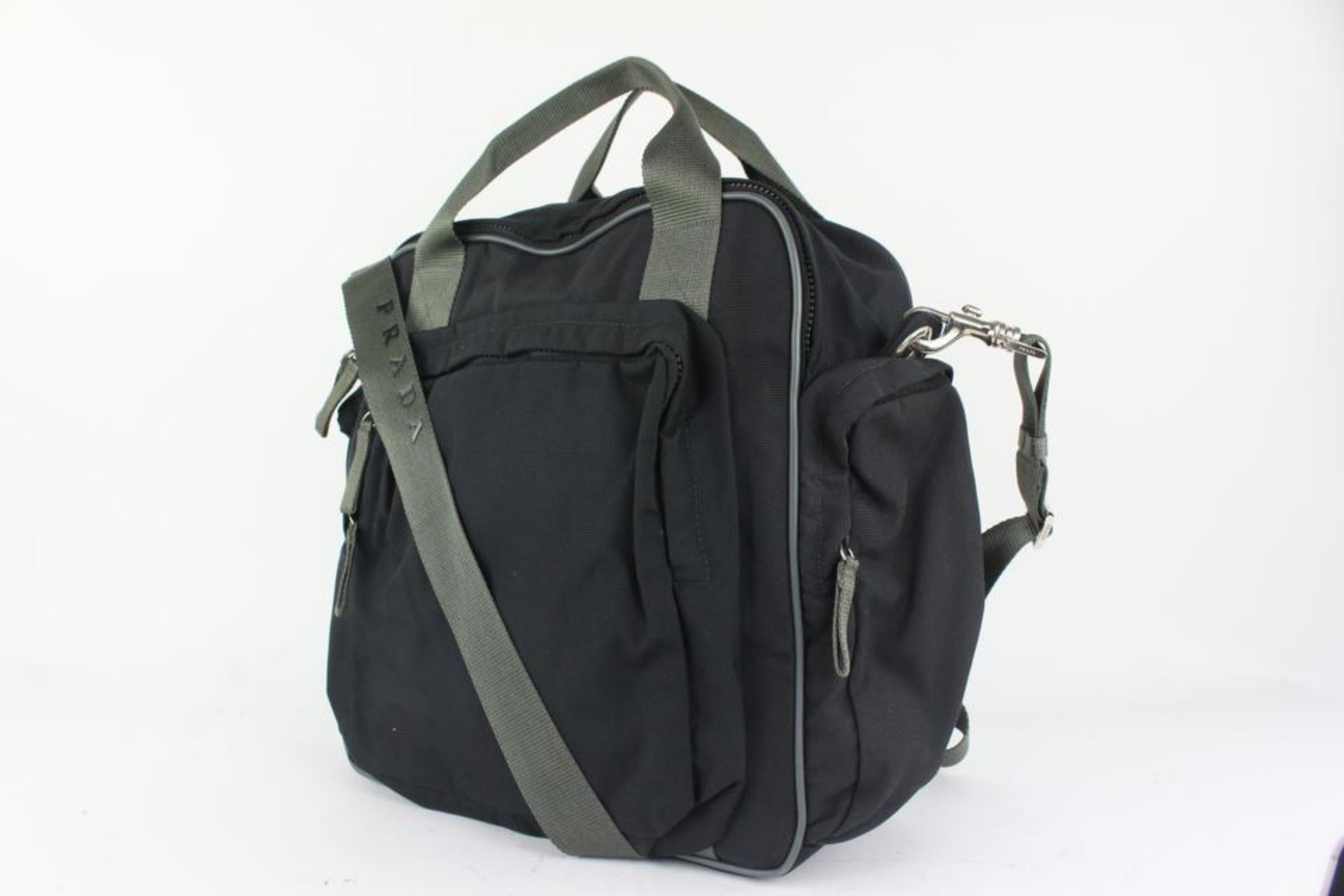 Prada Black Nylon 2way Bag 1015p52 For Sale 8
