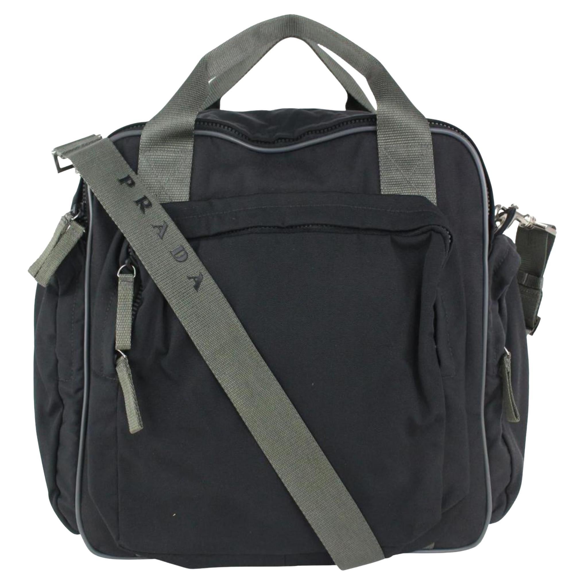 Prada Black Nylon 2way Bag 1015p52 For Sale