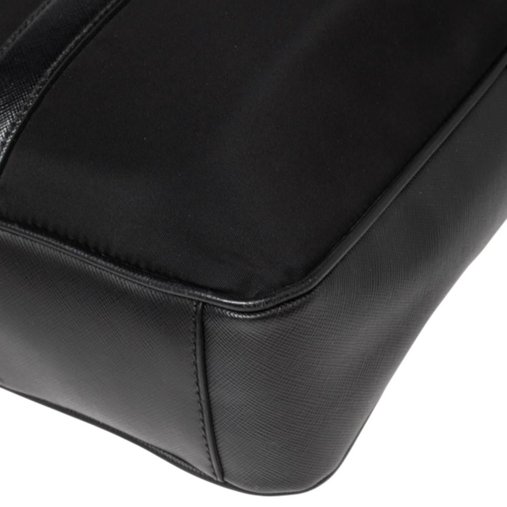 Prada Black Nylon and Leather Briefcase 2
