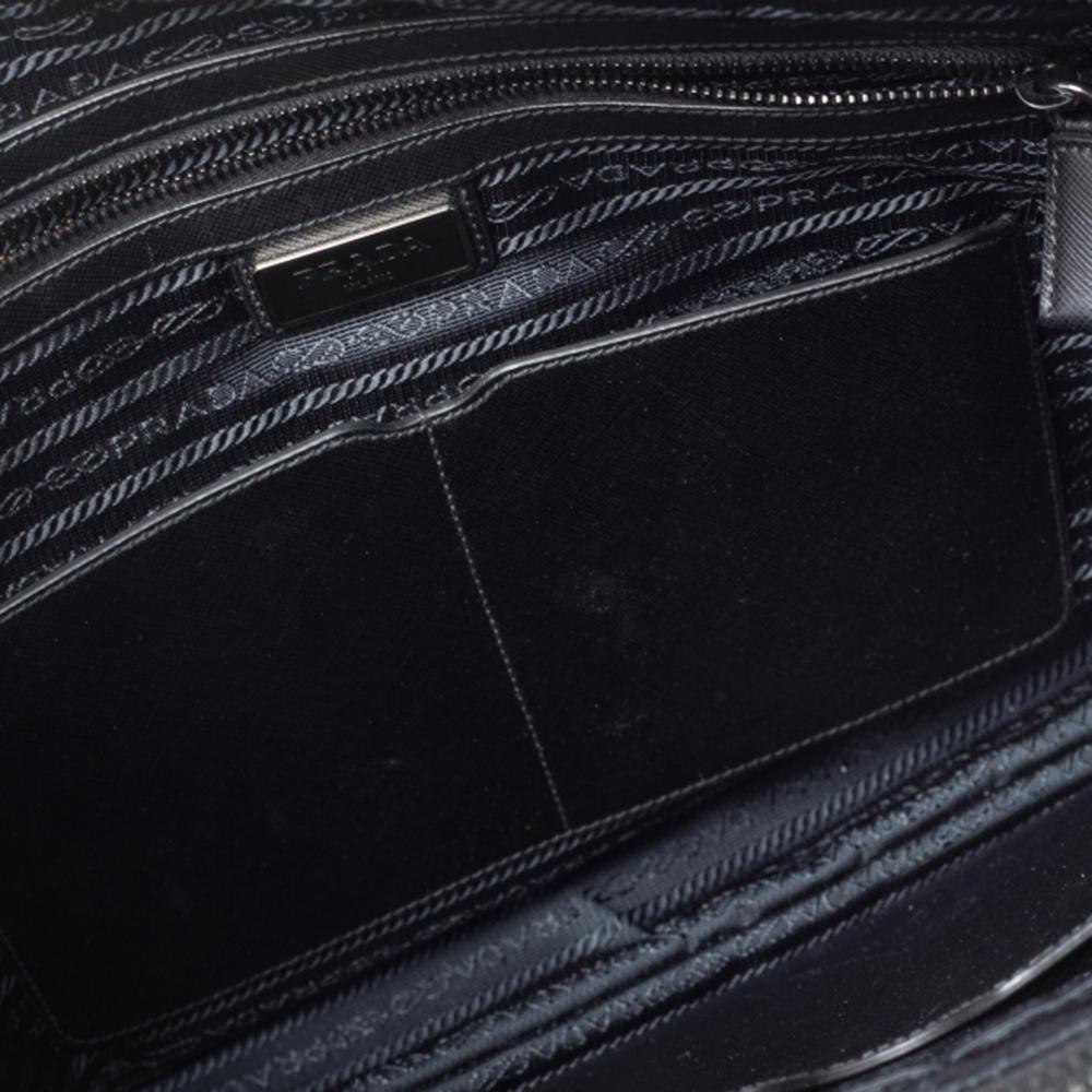 Prada Black Nylon and Leather Briefcase 3