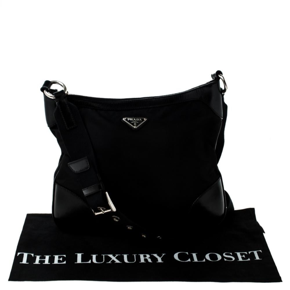 Prada Black Nylon and Leather Crossbody Bag 7