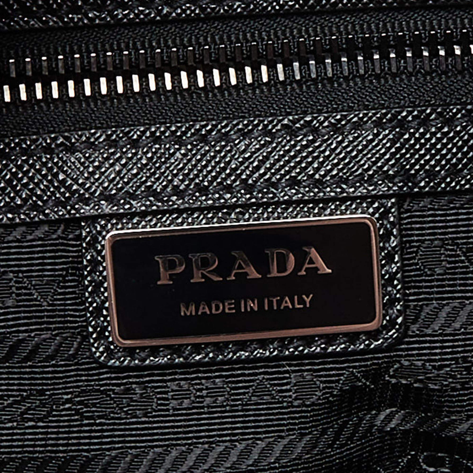 Prada Black Nylon and Leather Duffle Bag For Sale 2