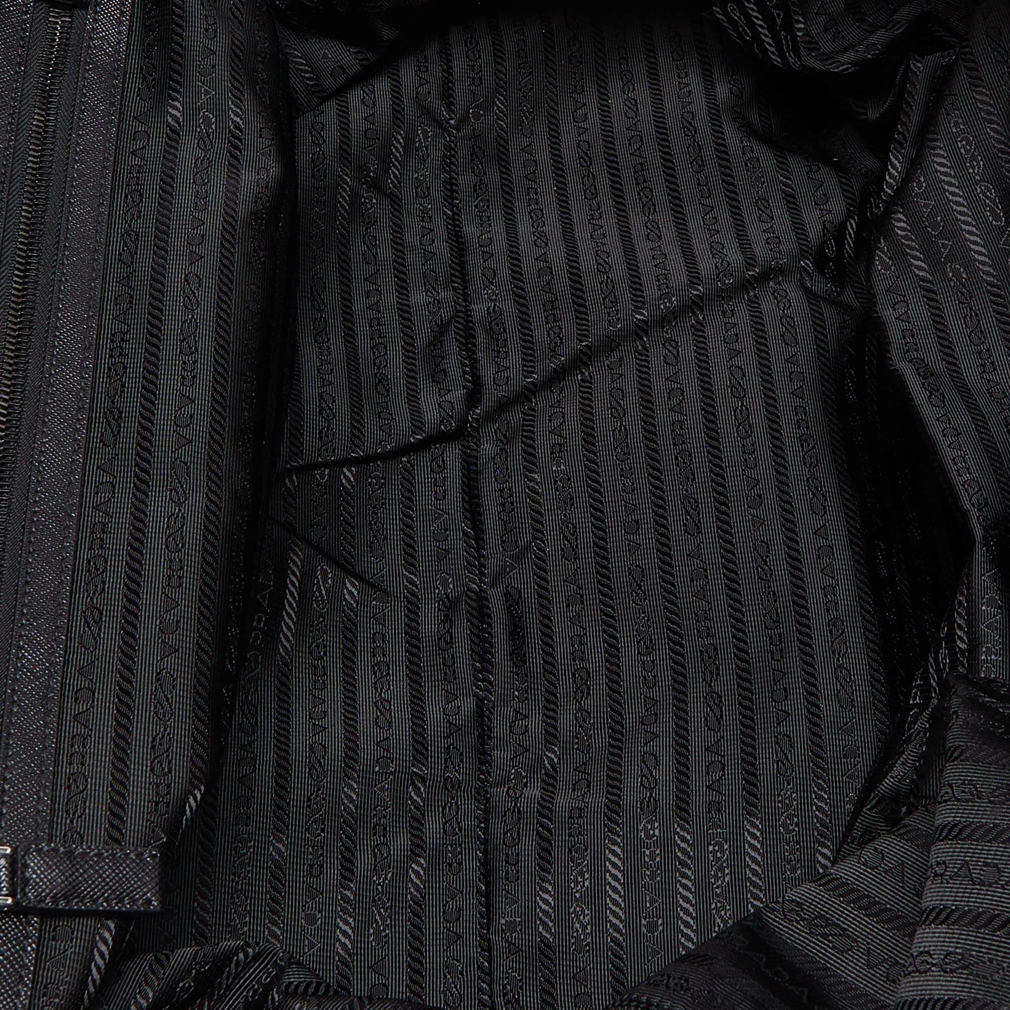 Prada Black Nylon and Leather Duffle Bag For Sale 4