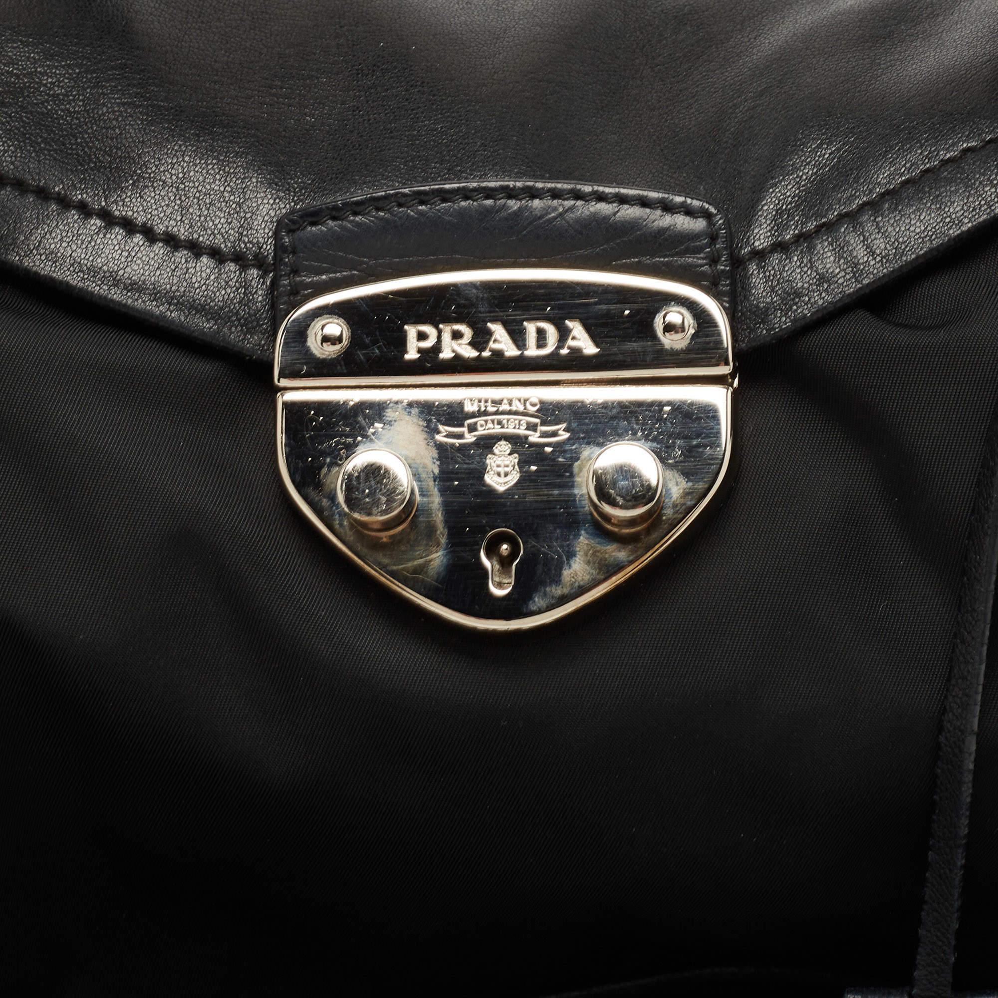 Prada Black Nylon and Leather Easy Shoulder Bag 7