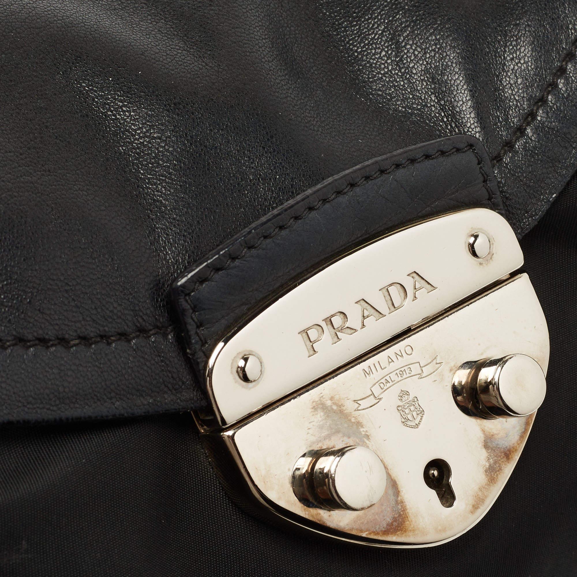 Prada Black Nylon and Leather Easy Shoulder Bag 8