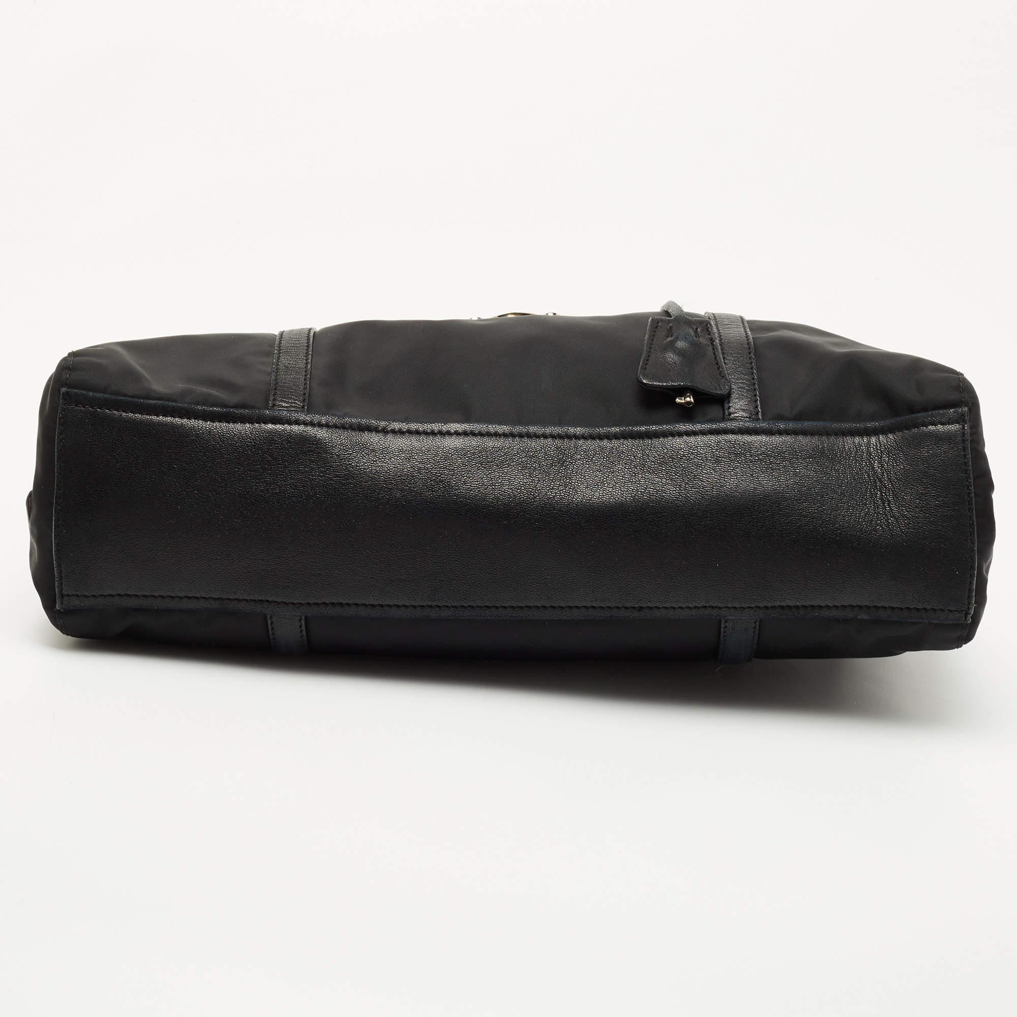 Prada Black Nylon and Leather Easy Shoulder Bag 1