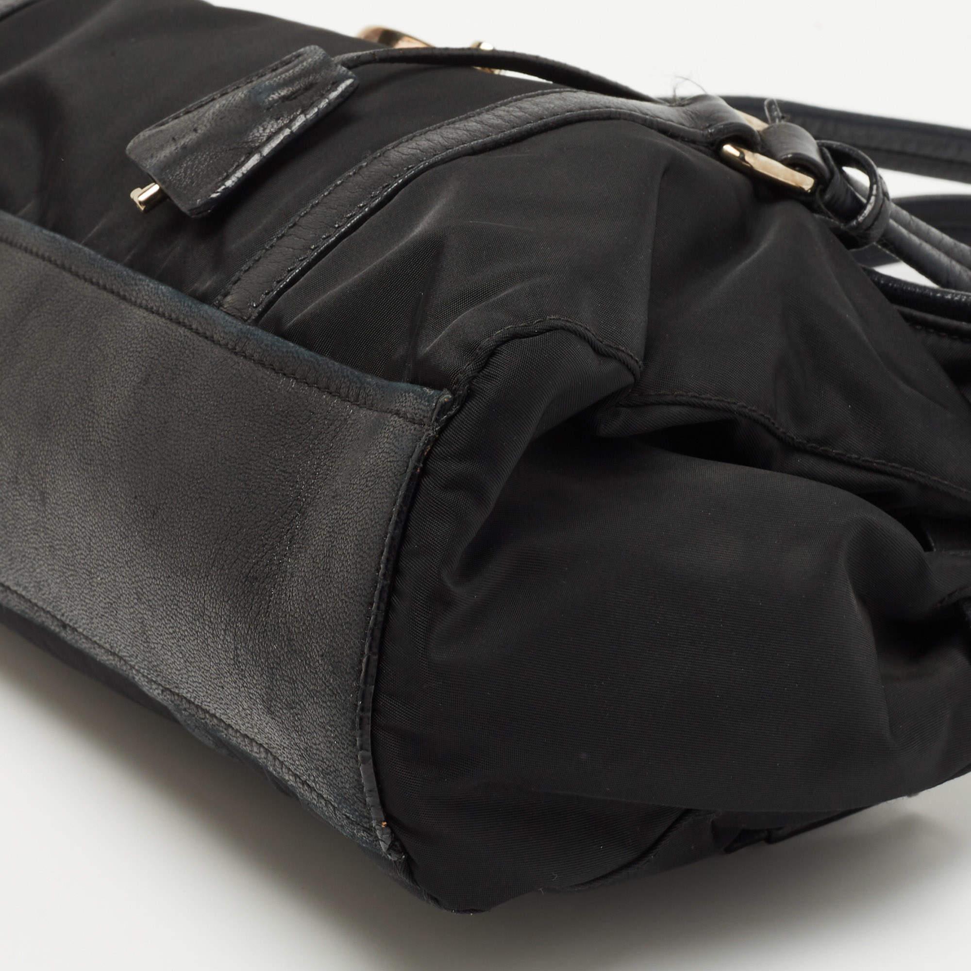 Prada Black Nylon and Leather Easy Shoulder Bag 3