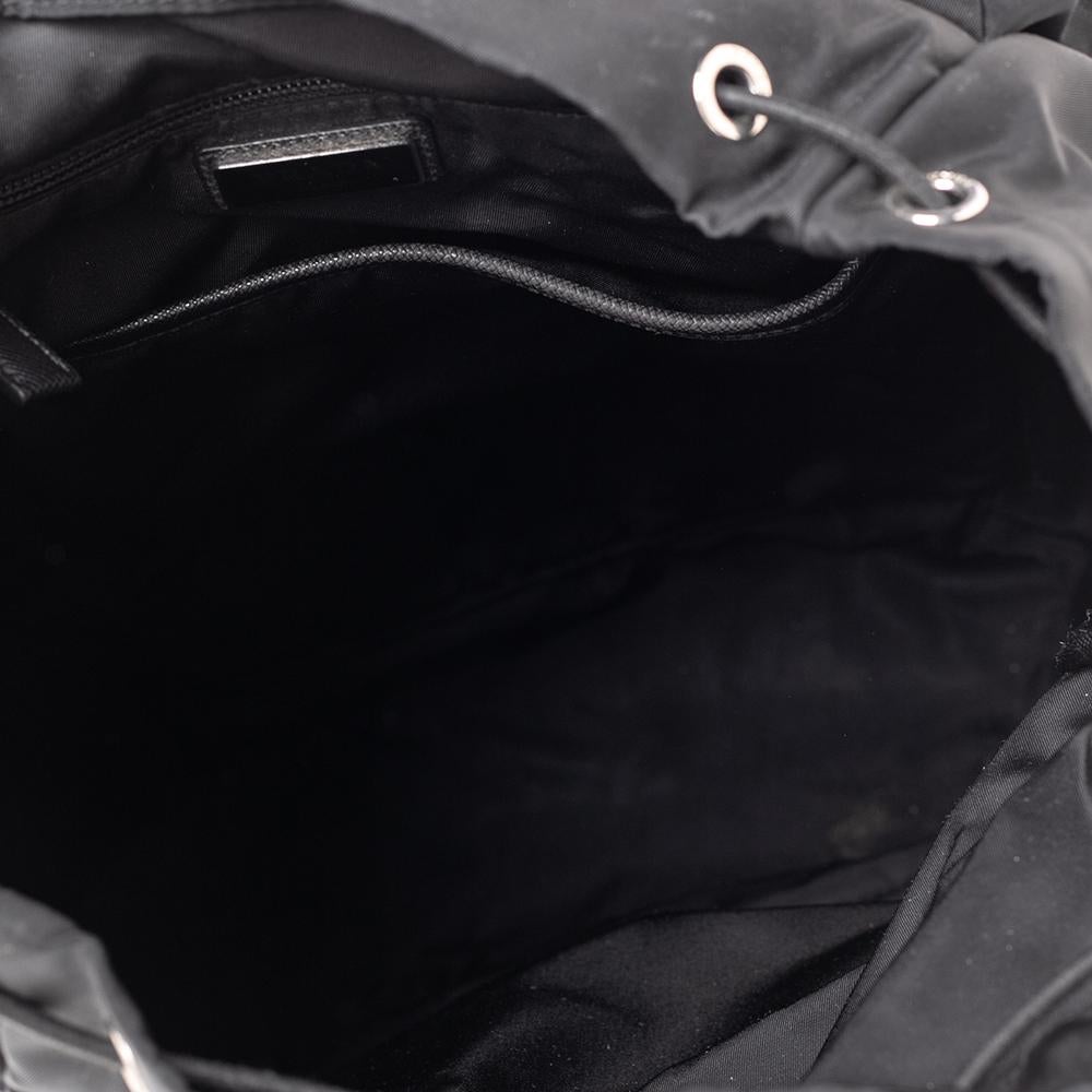 Prada Black Nylon and Leather Logo Patches Backpack 2