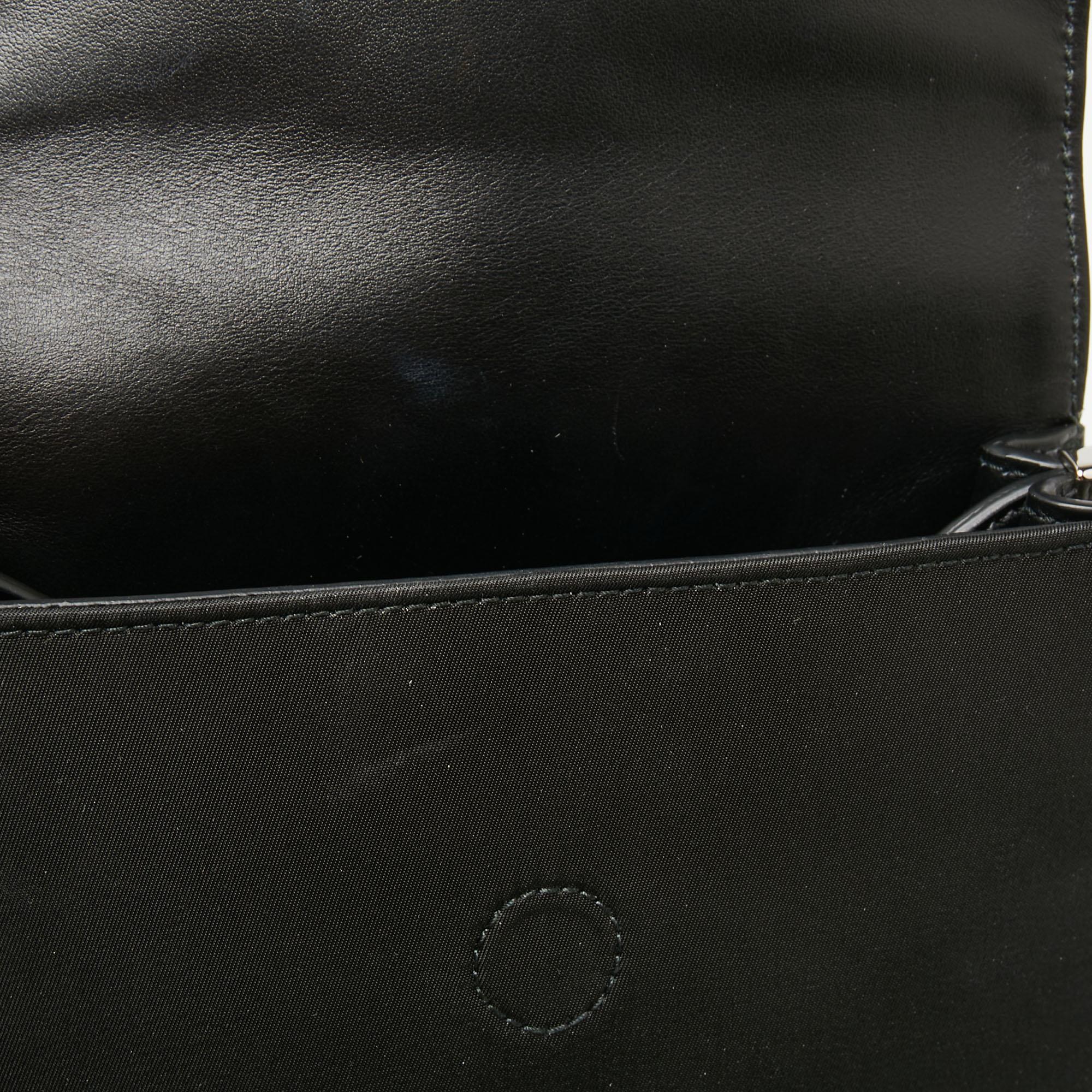Prada Black Nylon and Leather Margit Tassel Flap Shoulder bag 7