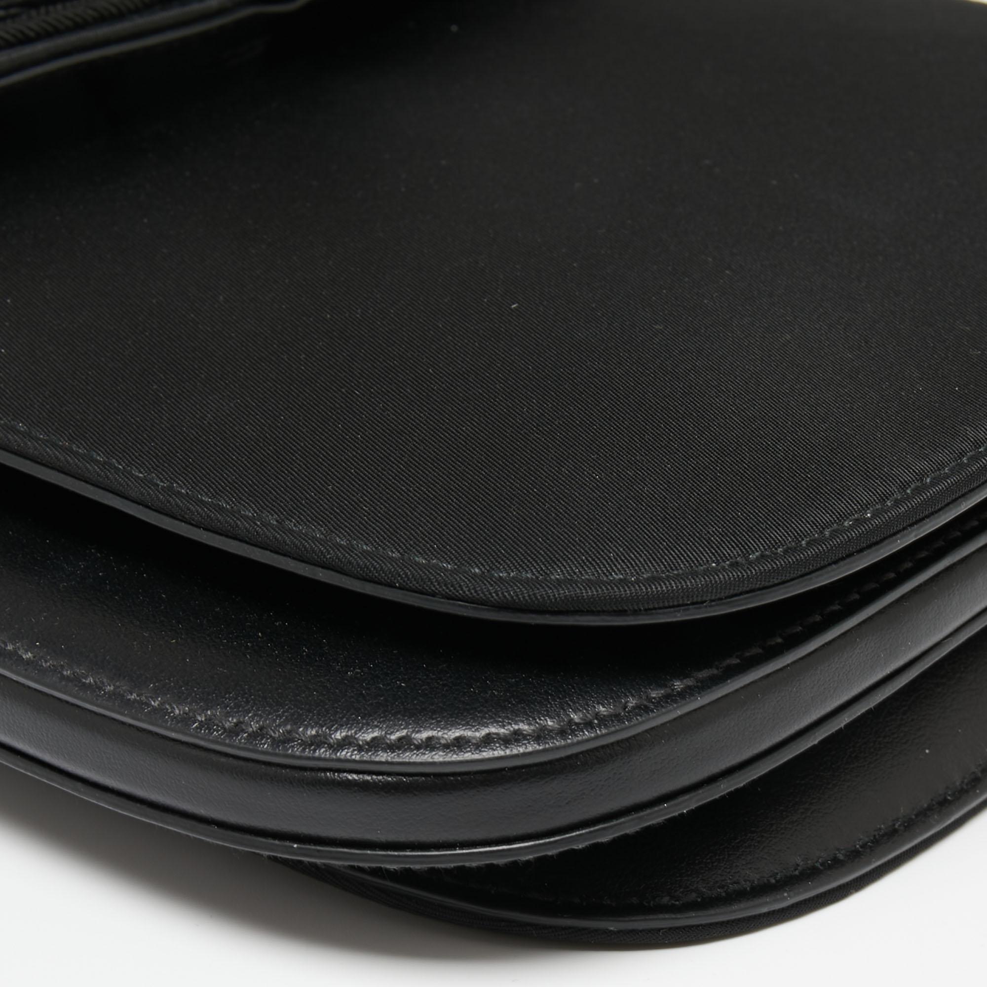 Prada Black Nylon and Leather Margit Tassel Flap Shoulder bag 3
