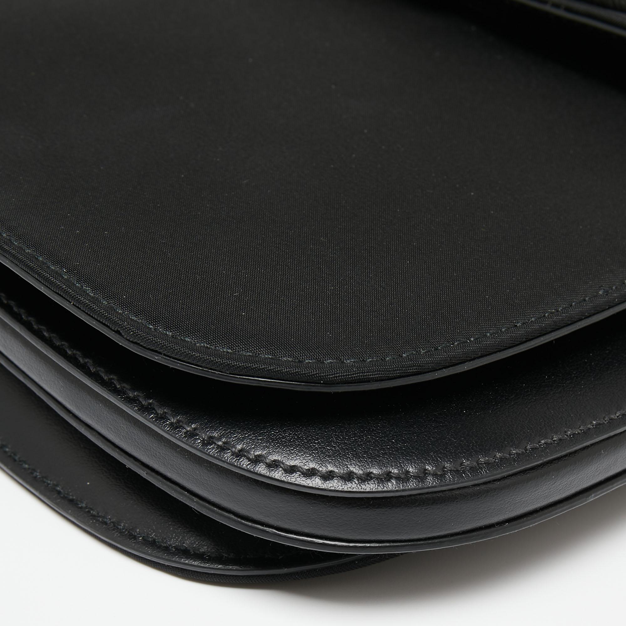 Prada Black Nylon and Leather Margit Tassel Flap Shoulder bag 4