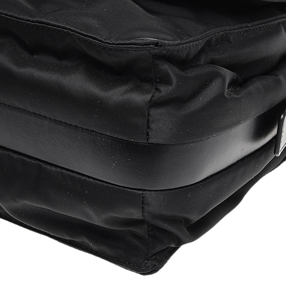Women's Prada Black Nylon And Leather Medium Padded Shoulder Bag