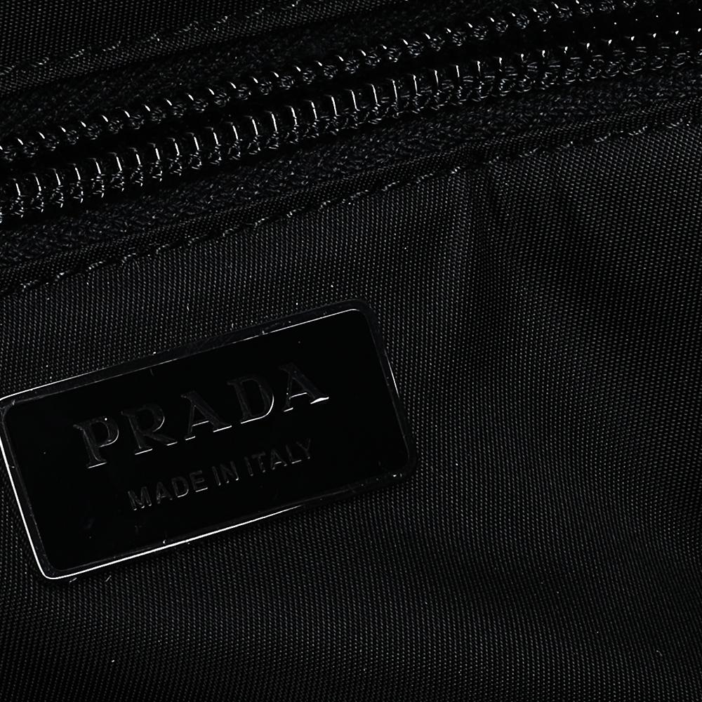 Prada Black Nylon And Leather Medium Padded Shoulder Bag 2