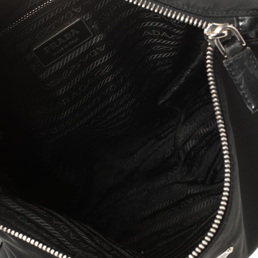 Prada Black Nylon and Leather Messenger Bag 6