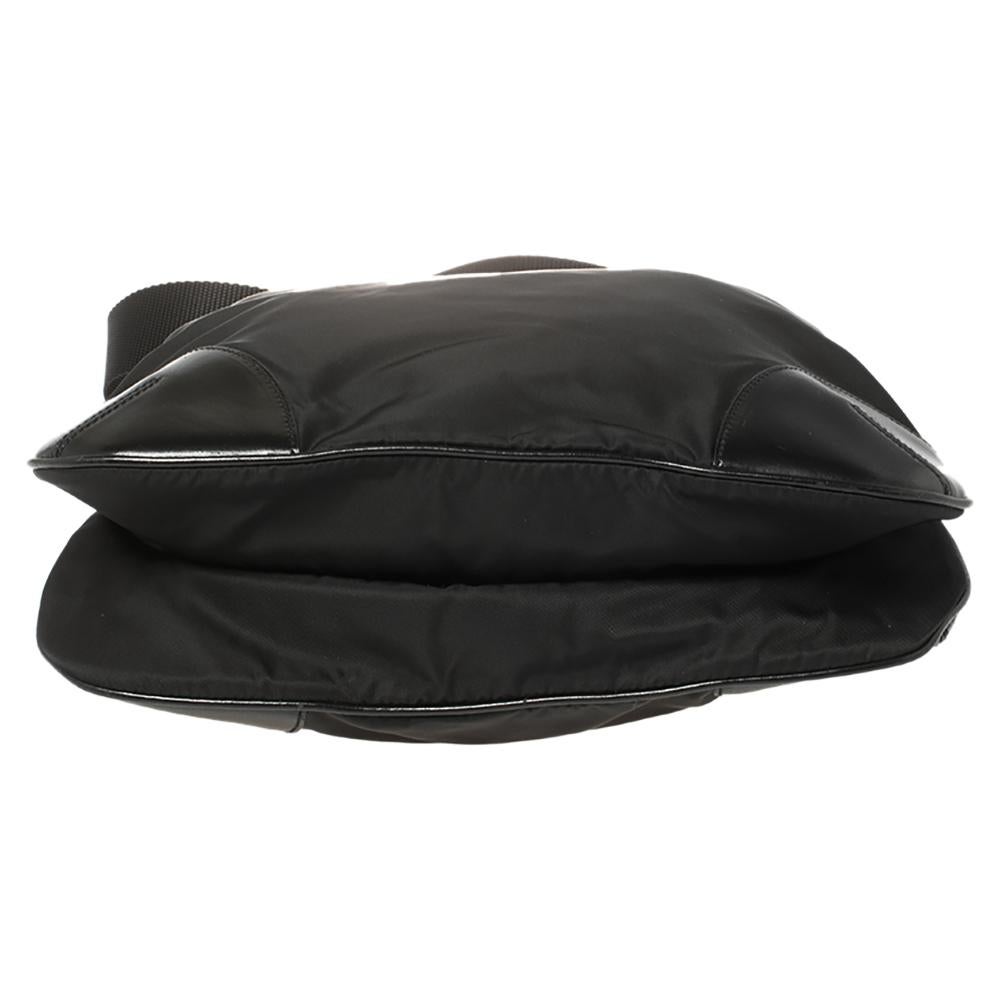 Prada Black Nylon and Leather Messenger Bag 1