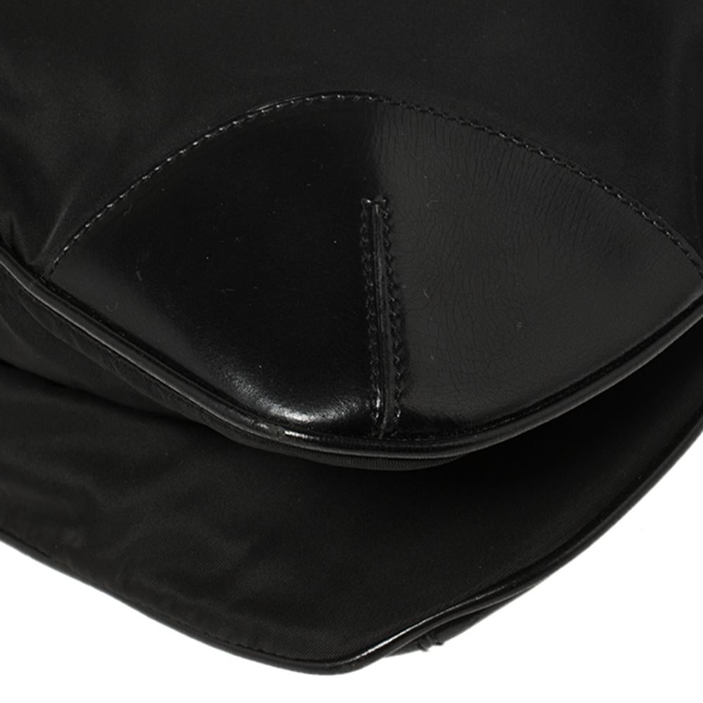 Prada Black Nylon and Leather Messenger Bag 2