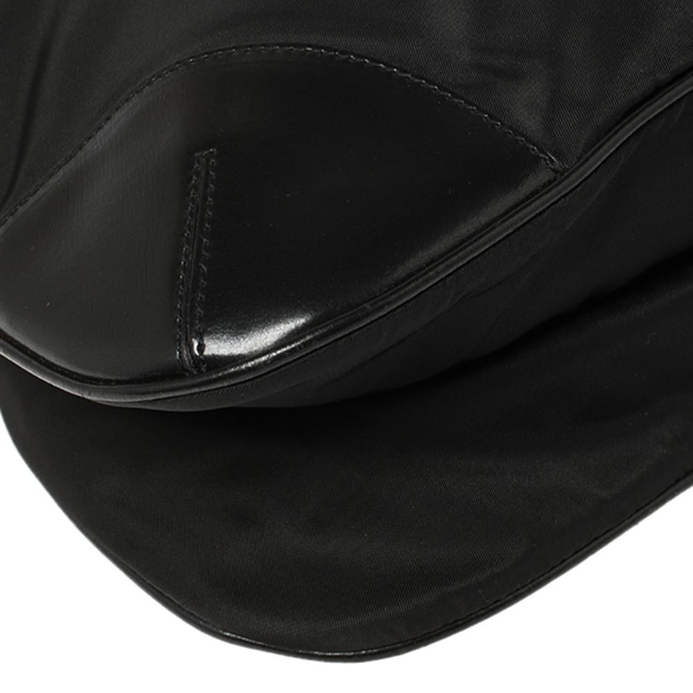 Prada Black Nylon and Leather Messenger Bag 4