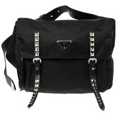 Prada Black Nylon and Leather New Vela Belt Bag