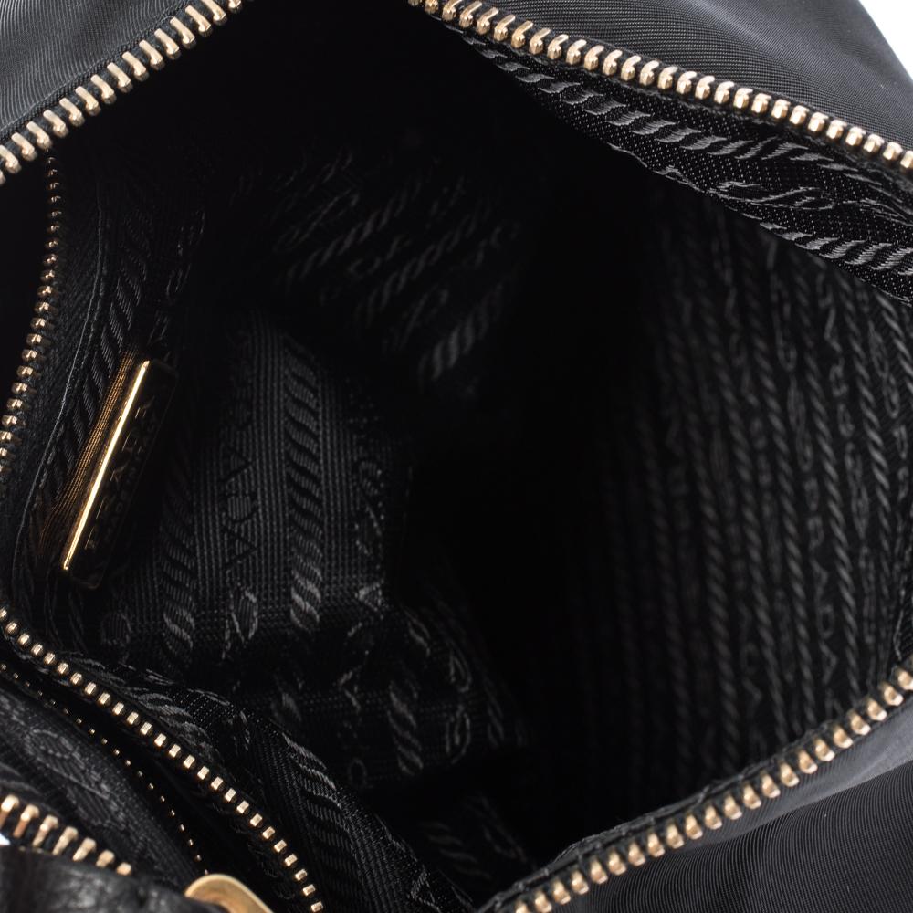 Prada Black Nylon and Leather Shoulder Bag 6