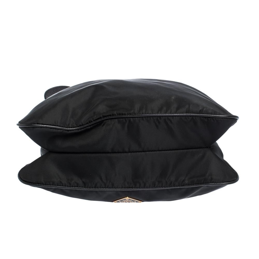 Prada Black Nylon and Leather Shoulder Bag 1
