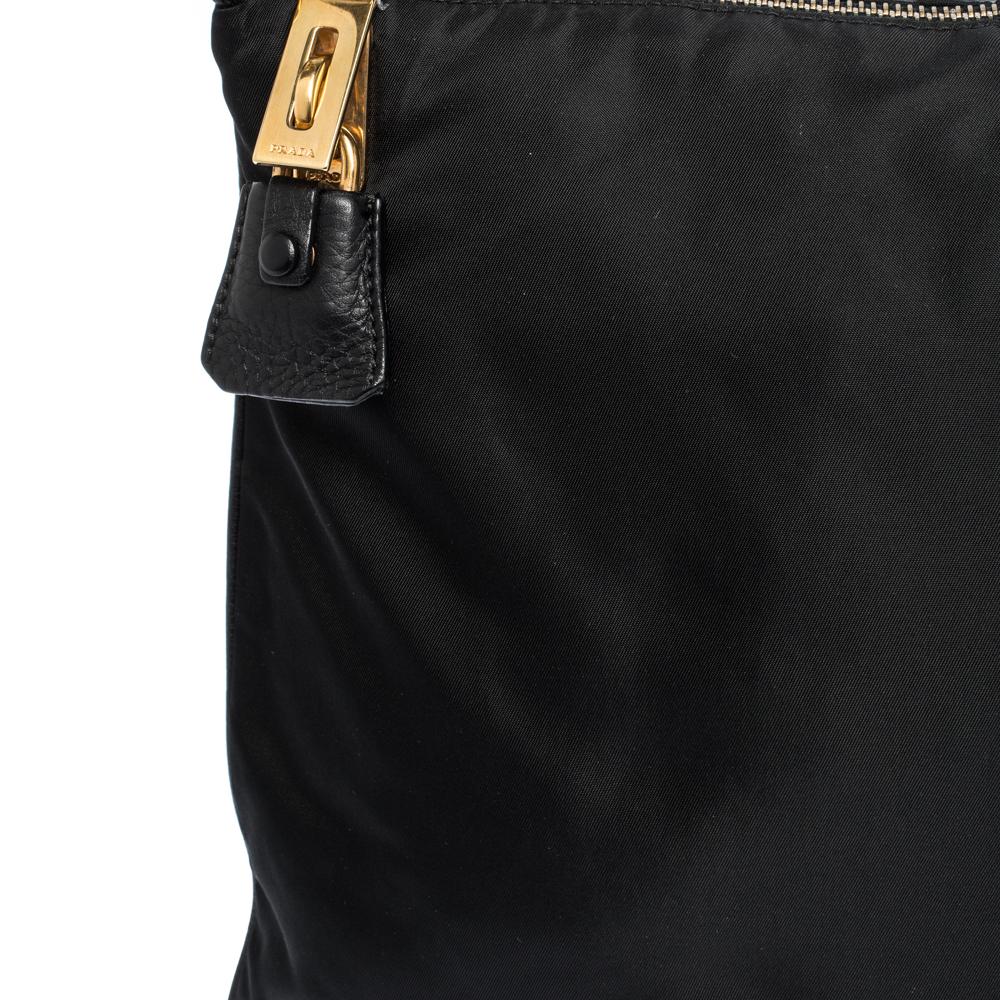 Prada Black Nylon and Leather Shoulder Bag 2