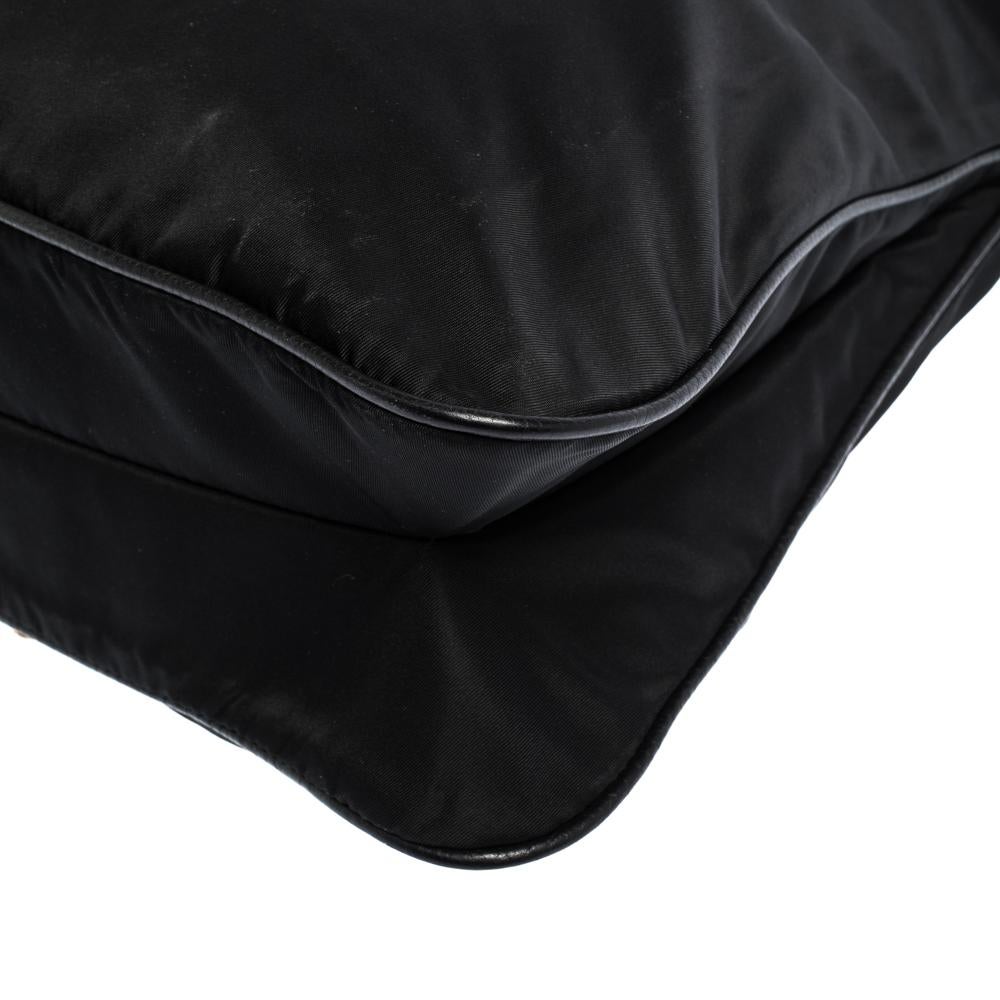 Prada Black Nylon and Leather Shoulder Bag 3