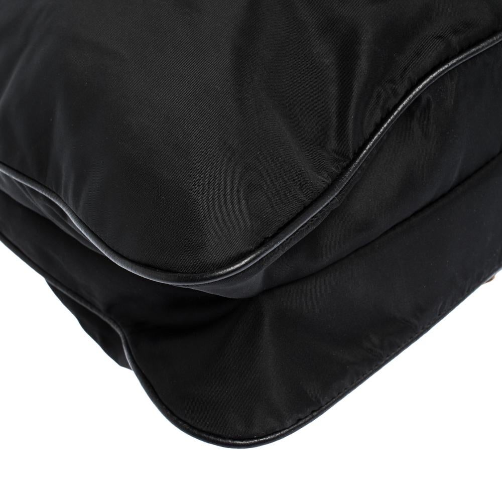 Prada Black Nylon and Leather Shoulder Bag 4