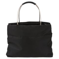 Prada Black Nylon and Leather Tessuto Tote Bag